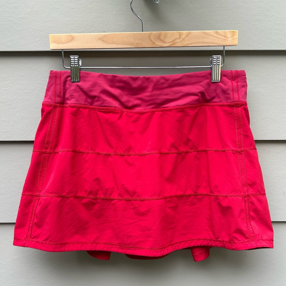 Lululemon Pace Rival Mid-Rise Red Tennis Skirt With Pockets